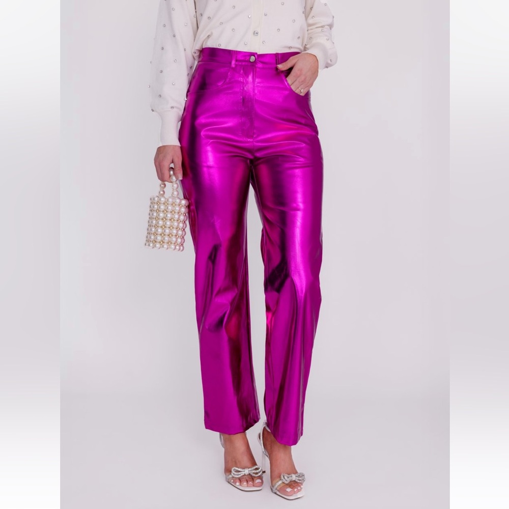 AMAZING MAE High Waisted Metallic Pants
